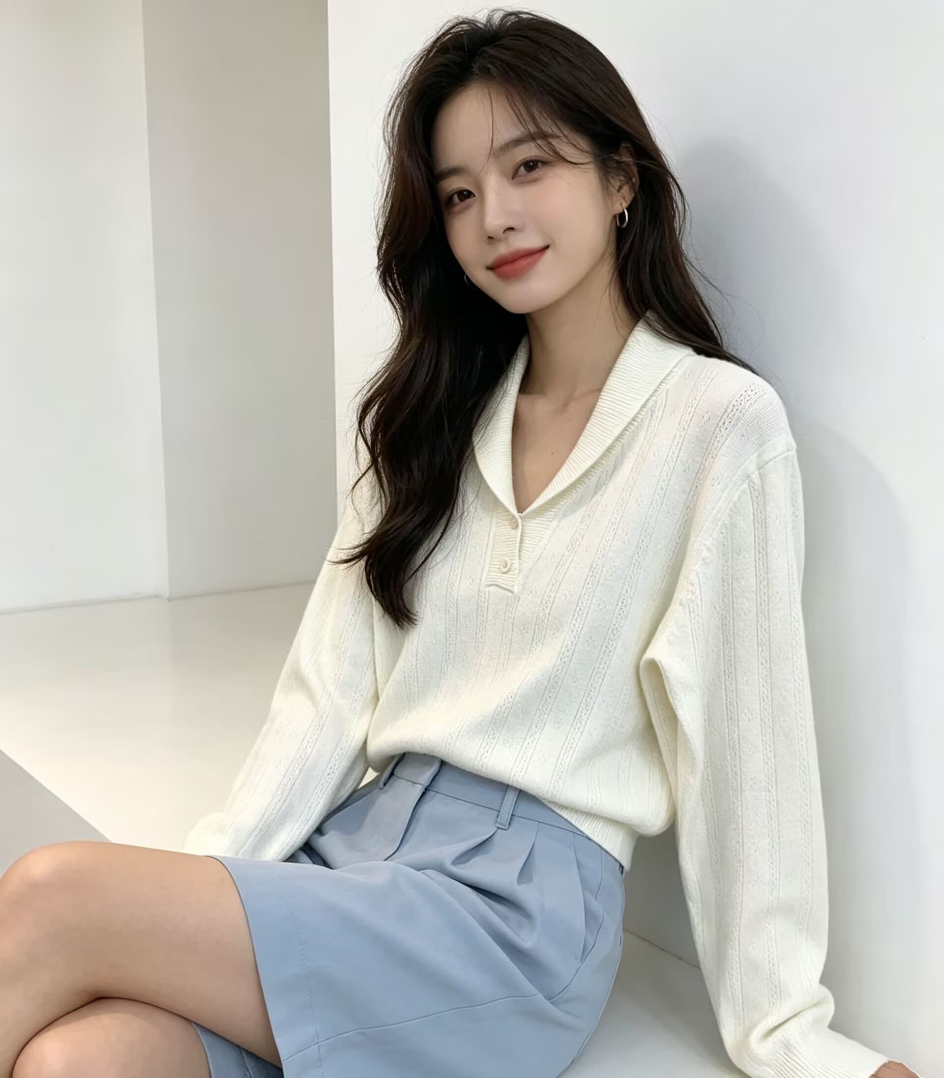 가을 새로운 폴로 칼라 긴팔 꽈배기 니트 스웨터 오래된 돈 바람 맨위 미니멀리즘 풀오버 셔츠 상세 이미지 10