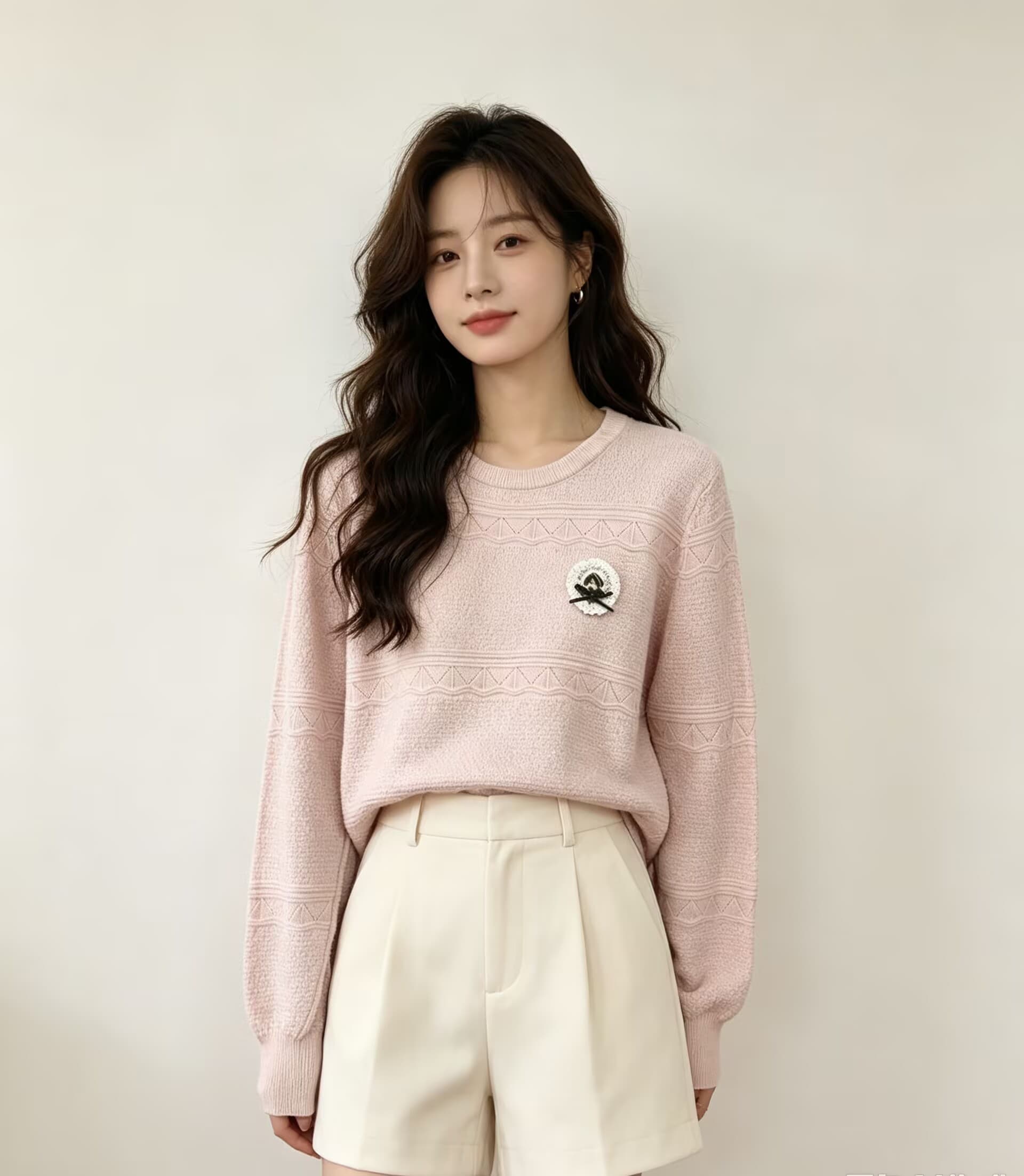 꽃 홀로우 아웃 스웨터 여자 이른 가을 풀오버 라운드 넥 니트 기본 셔츠 작은 키 달콤함 슈퍼 요정 맨위 상세 이미지 13