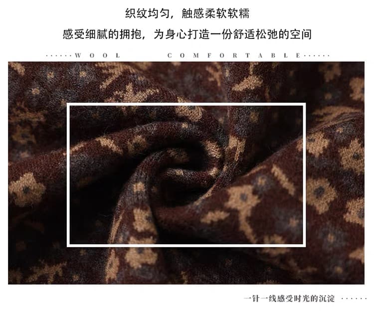 V넥 니트 오픈 가디건 여성 봄 가을 새로운 자카드 스웨터 패션 다용도 쇼트 스타일 카디건 재킷 상세 이미지 9