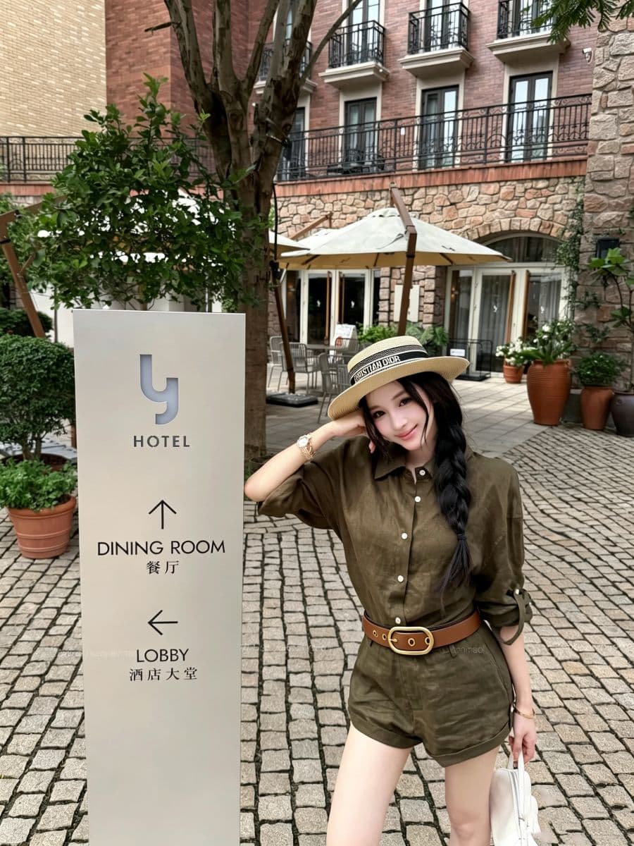 실사 남양 오래된 돈 바람 느긋한 셔츠 볼륨 측면 반바지 세트 상세 이미지 9