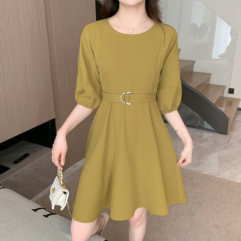 드레스 허리 수축 슬림해 보이는 품격 2026 년 새로운 여름 치마 프랑스식 레트로 작은 정사각형 칼라 첫사랑 치마 이미지 6