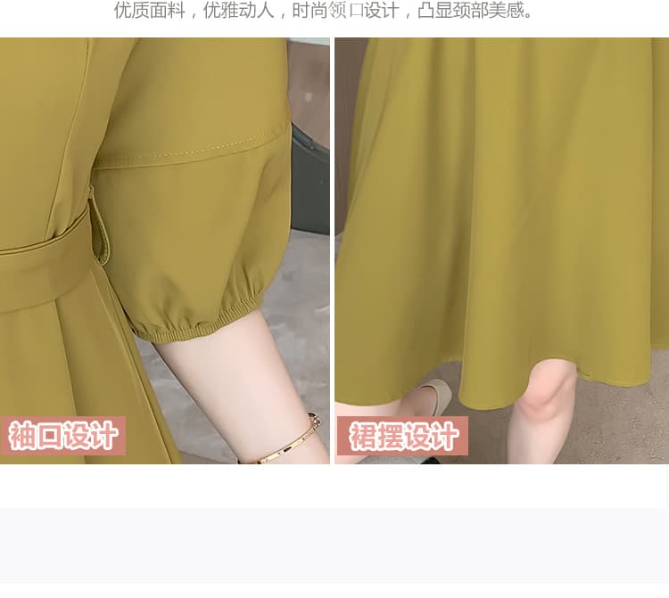 드레스 허리 수축 슬림해 보이는 품격 2026 년 새로운 여름 치마 프랑스식 레트로 작은 정사각형 칼라 첫사랑 치마 상세 이미지 6