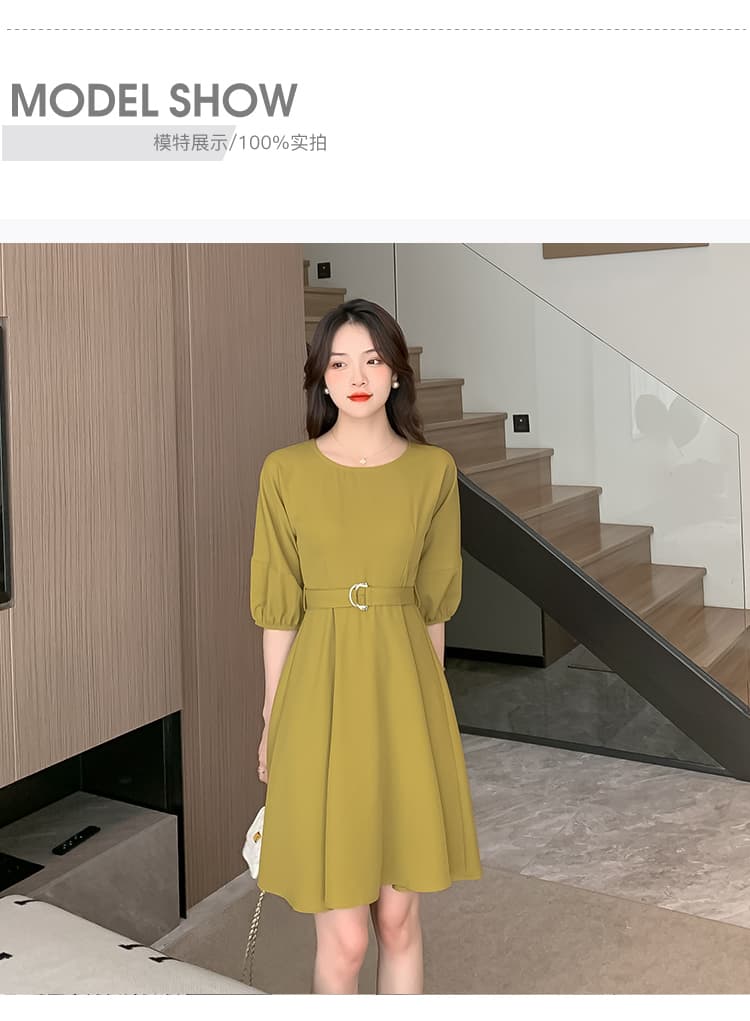 드레스 허리 수축 슬림해 보이는 품격 2026 년 새로운 여름 치마 프랑스식 레트로 작은 정사각형 칼라 첫사랑 치마 상세 이미지 10