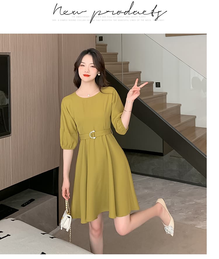 드레스 허리 수축 슬림해 보이는 품격 2026 년 새로운 여름 치마 프랑스식 레트로 작은 정사각형 칼라 첫사랑 치마 상세 이미지 11