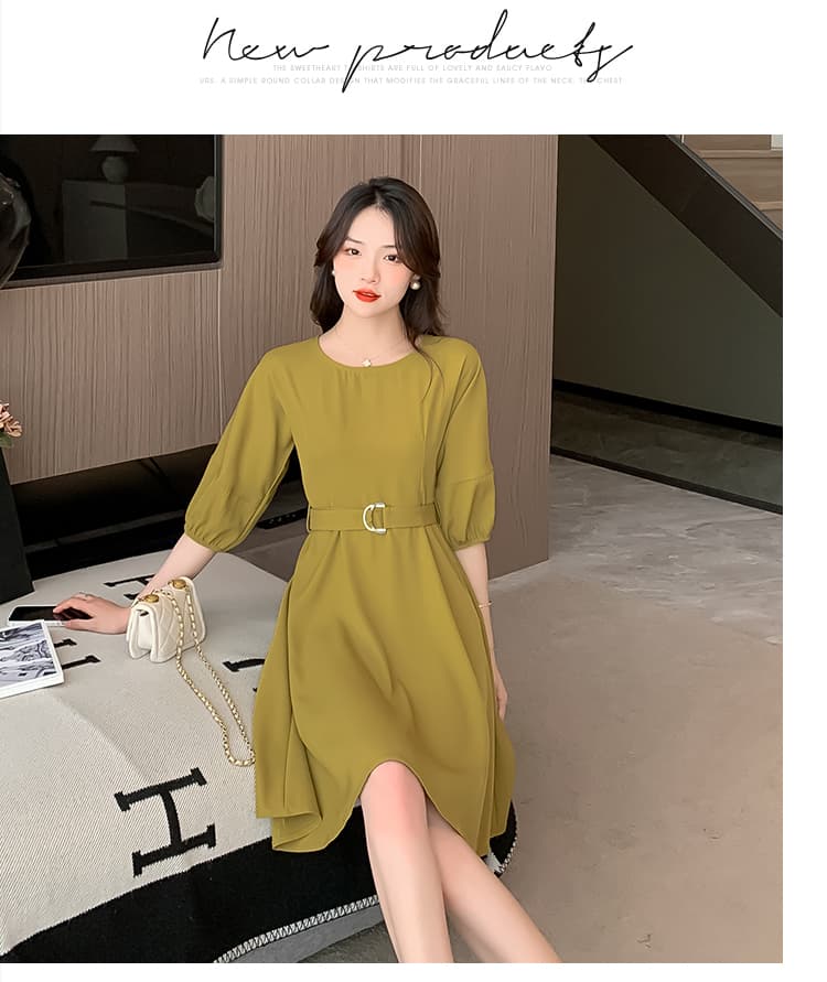 드레스 허리 수축 슬림해 보이는 품격 2026 년 새로운 여름 치마 프랑스식 레트로 작은 정사각형 칼라 첫사랑 치마 상세 이미지 13