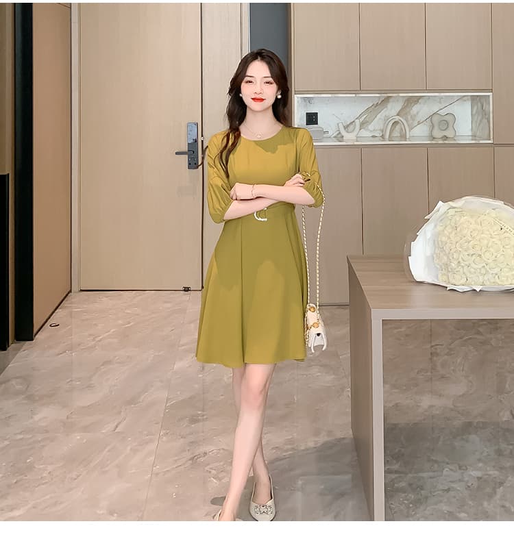 드레스 허리 수축 슬림해 보이는 품격 2026 년 새로운 여름 치마 프랑스식 레트로 작은 정사각형 칼라 첫사랑 치마 상세 이미지 16