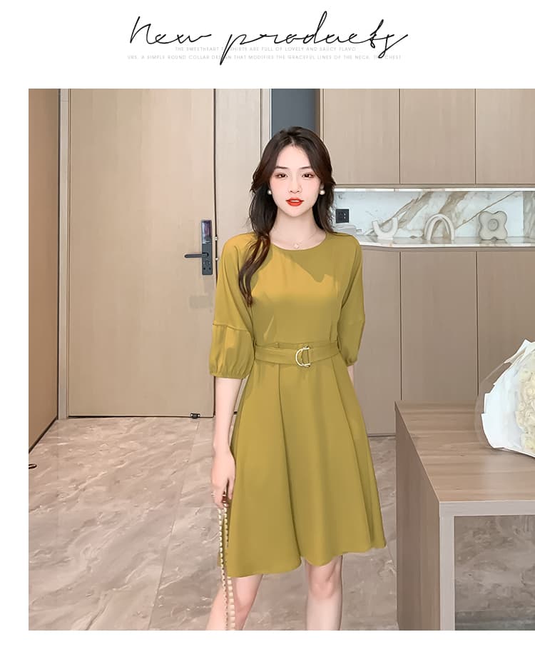 드레스 허리 수축 슬림해 보이는 품격 2026 년 새로운 여름 치마 프랑스식 레트로 작은 정사각형 칼라 첫사랑 치마 상세 이미지 17