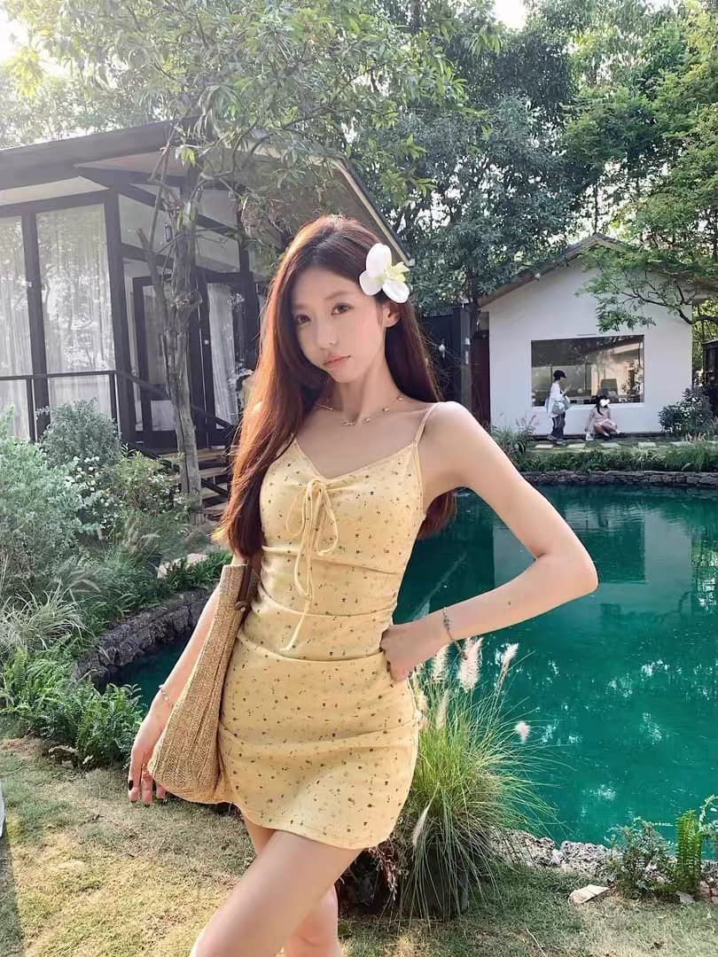 봄 여름 슬립 드레스 여성 투피스 세트 오픈 가디건 롱 코트 드레스 해변가 휴가 민소매 롱 스커트 이미지 4