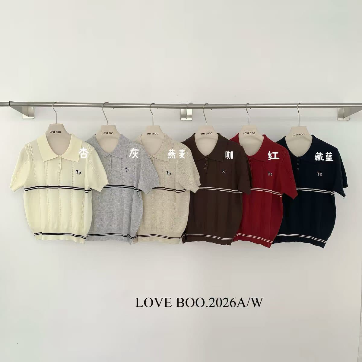 가을 켜기 새로운 강아지 자수 polo 반팔 니트 스웨터
