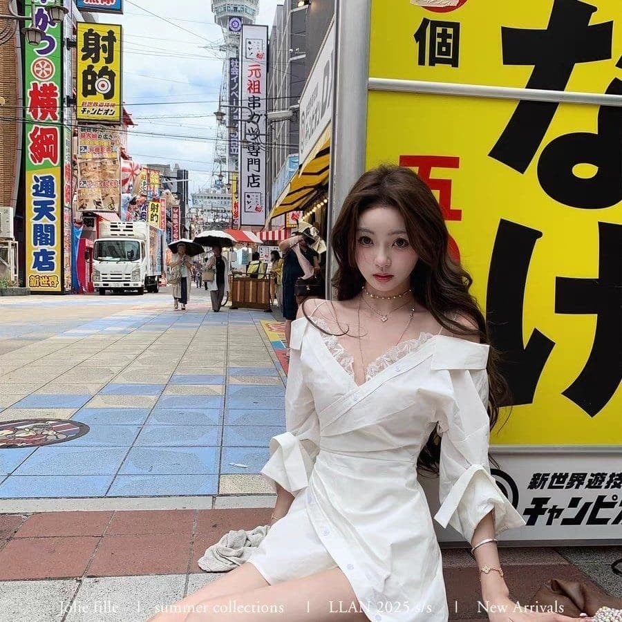 2026 가을 순수한 욕망 센스 가져 가라. 살았다 한 국립 대학교 자매 오프숄더 셔츠 상세 이미지 4