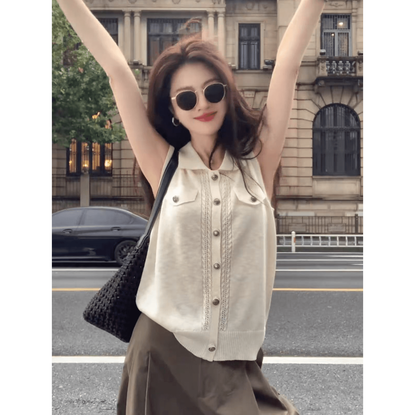 olo 폴로 칼라 니트 조끼 여자 여름 라이 경기 서울 외출용 민소매 조끼 맨위 이미지 6