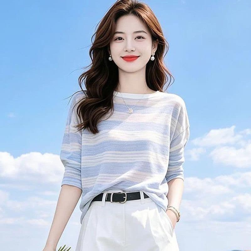 슈퍼 폭발 여름 드레스 전체 집합 여성 의류 한 부서 고급 센스 긴팔 티셔츠 넓은 다리가 짧다. 바지 투피스 세트 외국 가스 다용도 이미지 4