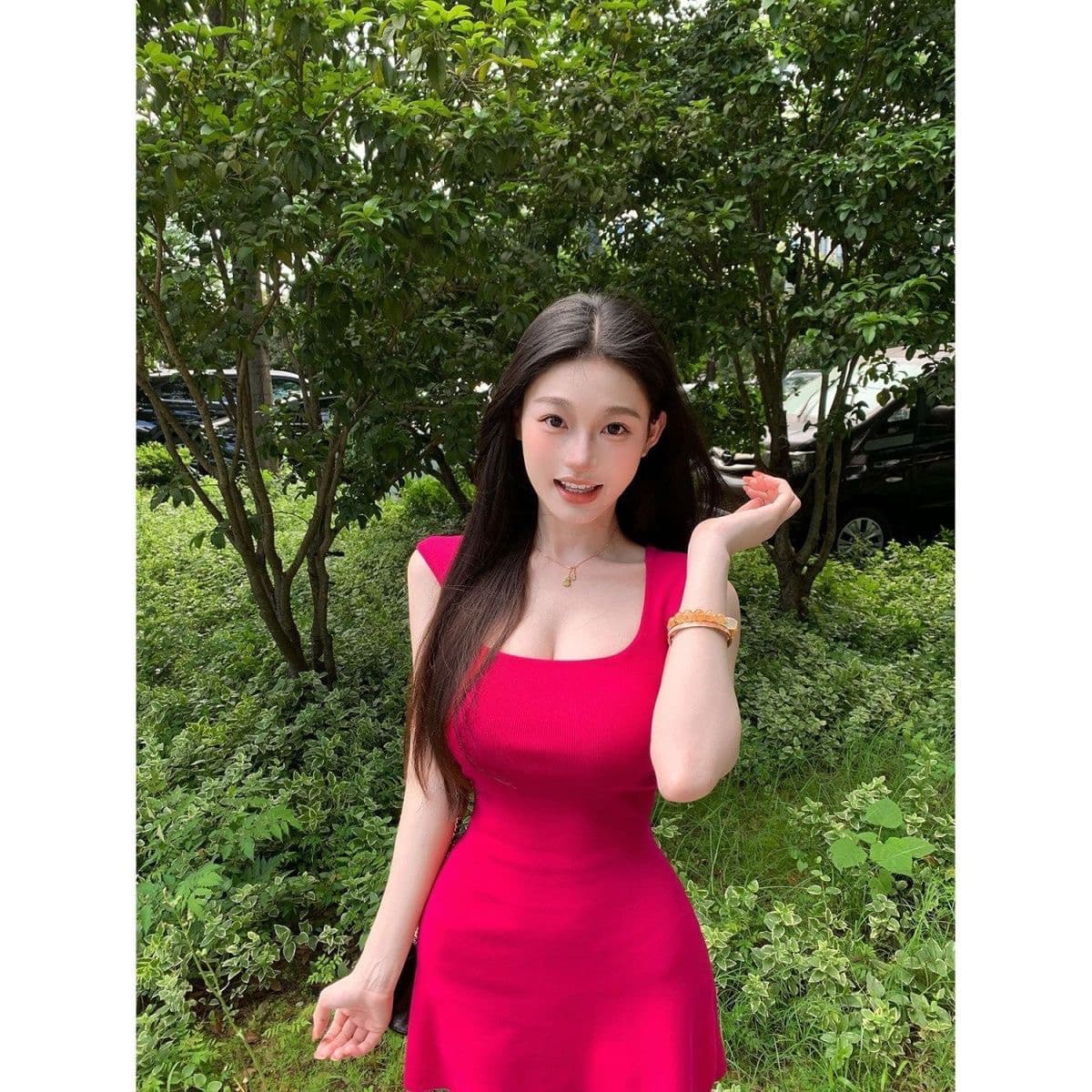 슬림해 보이는 황색 순수한 욕망 바람 드레스 품격 민소매 여름 작은 키 몸매 가꾸기 아메리칸 달콤한 매운맛 핫걸 미니 스커트 상세 이미지 7