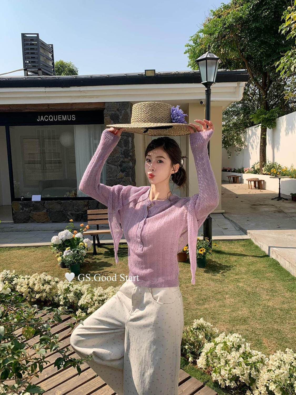 보라색 홀로우 아웃 숄 디자인 센스 인사이드 가져 가라. 만나는 긴팔 니트 스웨터 봄 슈퍼 화재 한 부서 연령 감소 외출용 맨위 상세 이미지 4