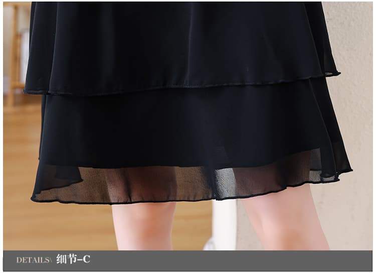 빅 사이즈 쉬폰 여성 드레스 2026 여름 새로운 루즈핏 표지 배 슬림해 보이는 지방 mm 베이비 칼라 케이크 드레스 상세 이미지 21