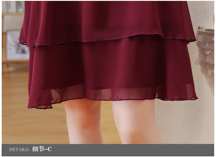 빅 사이즈 표지 배 슬림해 보이는 케이크 드레스 2026 여름 새로운 지방 mm 200 kg 쉬폰 드레스 상세 이미지 19