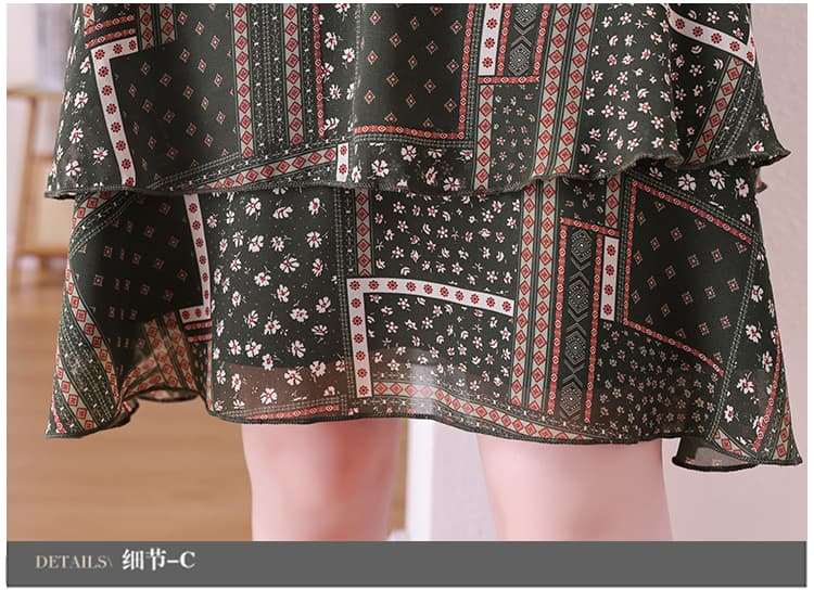 빅 사이즈 꽃무늬 쉬폰 여성 드레스 2026 여름 새로운 지방 mm 200 kg 표지 배 슬림해 보이는 케이크 드레스 상세 이미지 25
