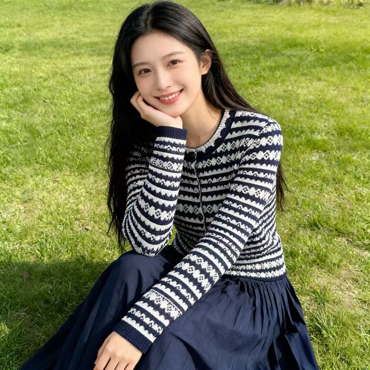 몸매 가꾸기 품격 검정색 니트 스웨터 여성 2026 봄 새로운 세련된 고급 긴팔 맨위 프랑스식 아름다운 스웨터 이미지 5
