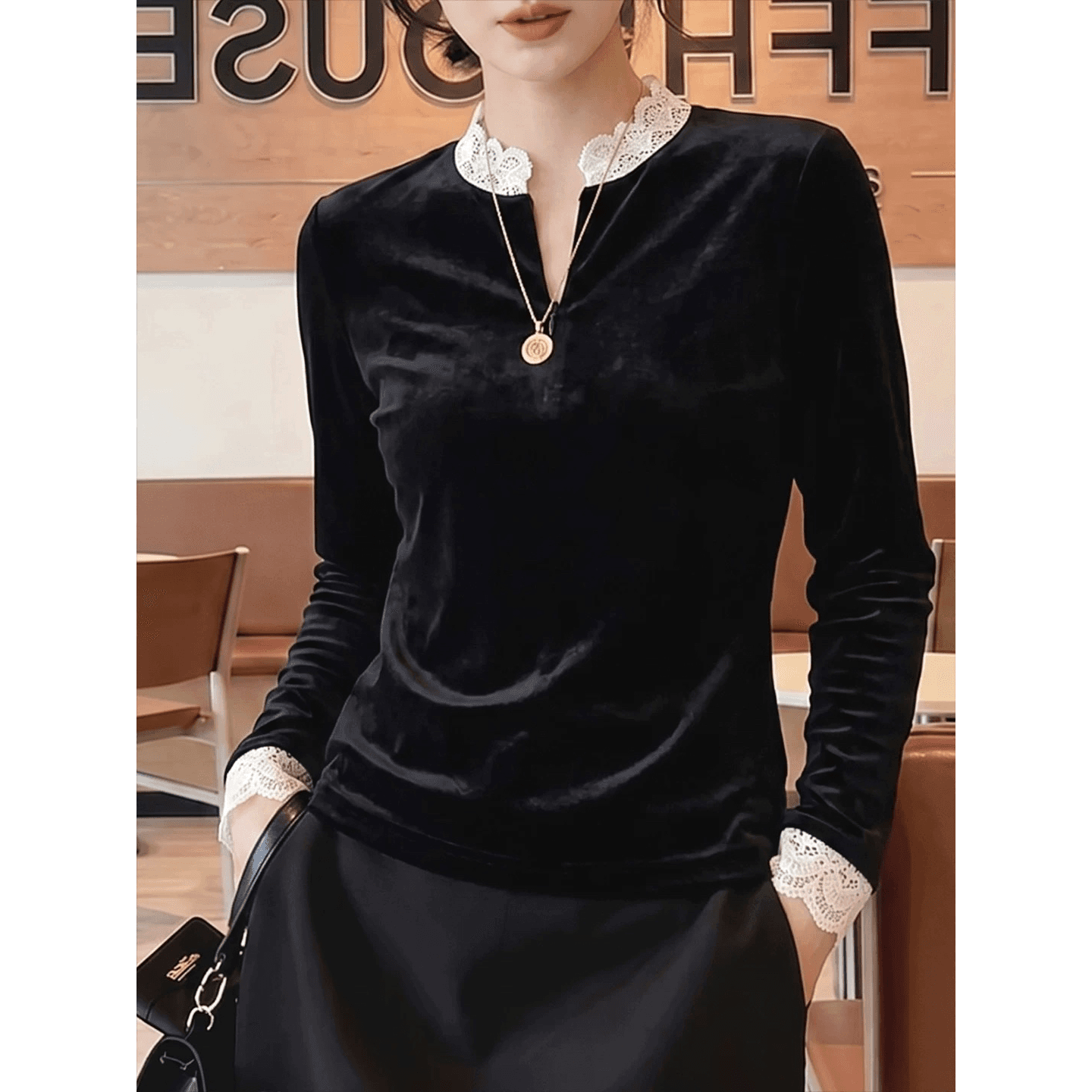 작은 대중 디자인 센스 작은 셔츠 2026 년 이른 가을 새로운 여성 의류 프랑스식 빛 요리 한 품격 올해 인기 폭발 맨위 이미지 5