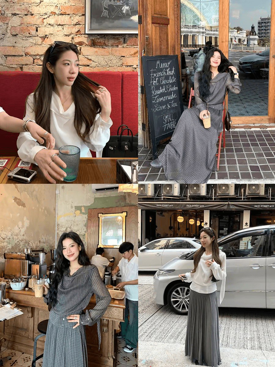 고급 센스 리본 긴팔 캐주얼 맨위 상세 이미지 6