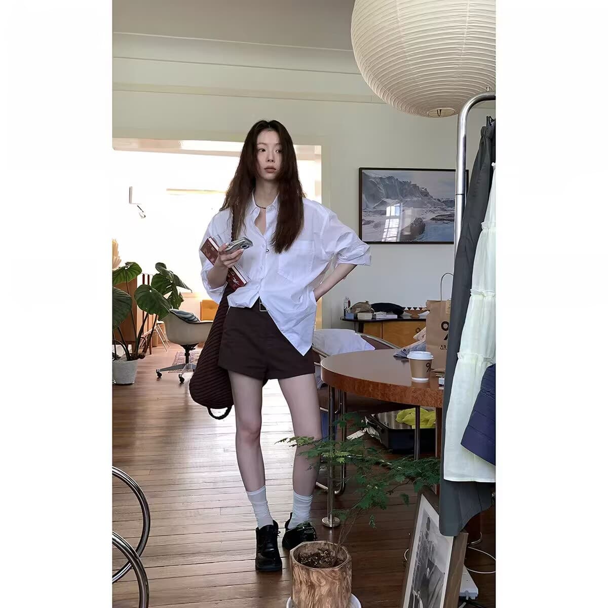 익스트림 제인 순면 흰 셔츠 출퇴근 루즈핏 긴팔 품격 셔츠 이미지 4