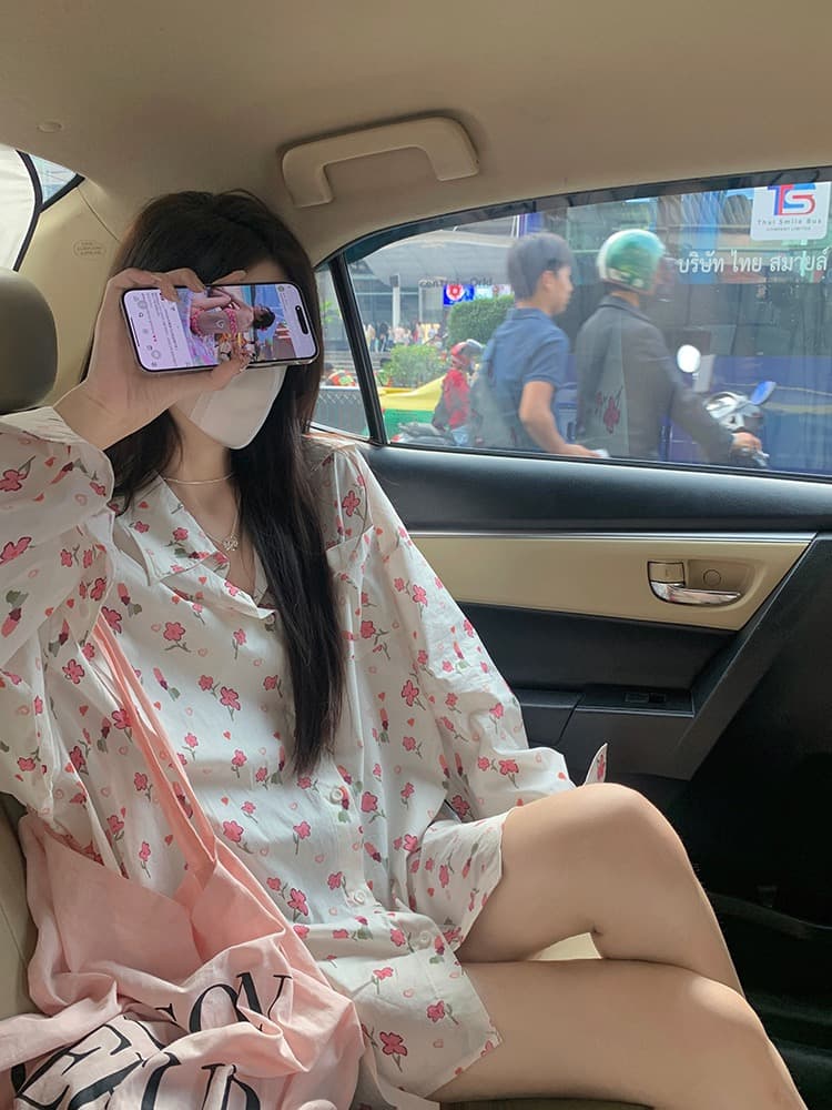 화이트 워터 여성 roses 디자인 센스 작은 대중 꽃무늬 셔츠 맨위 3 4 일 20 00 제한된 시간 9 접기 상세 이미지 2