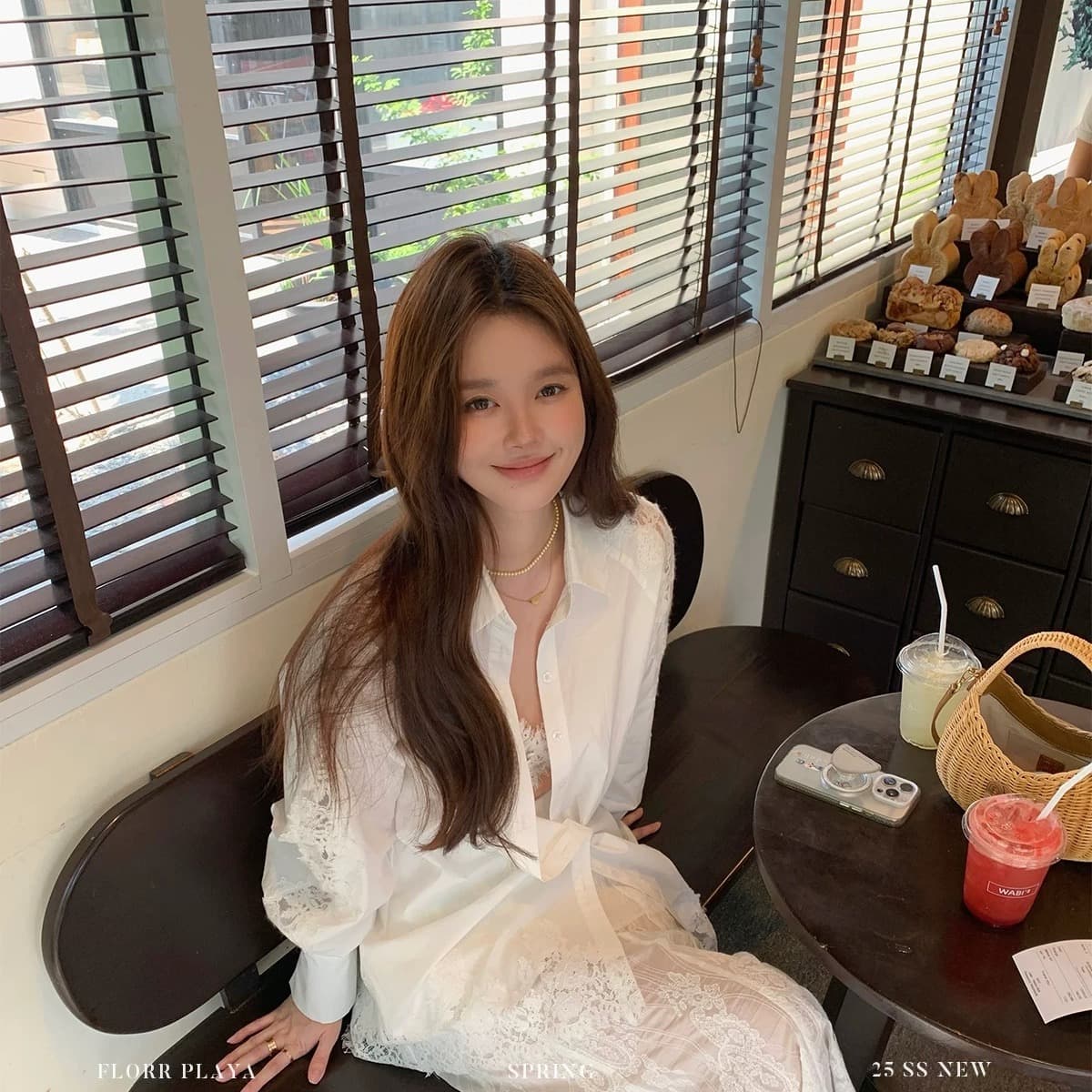 꽃 위안 moon blouse 프랑스식 긴팔 레이스 여성 셔츠 봄 가을 패치워크 디자인 센스 셔츠 이미지 5