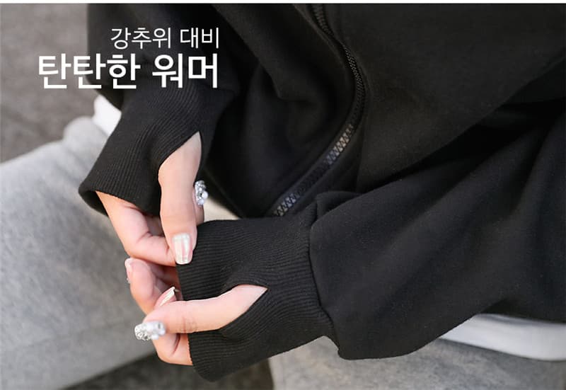터틀넥 후드 털이 있고 두꺼운 보온 운동 후드티 2026 봄 가을 3 차원 캐주얼 문예 재킷 맨위 학생 상세 이미지 8