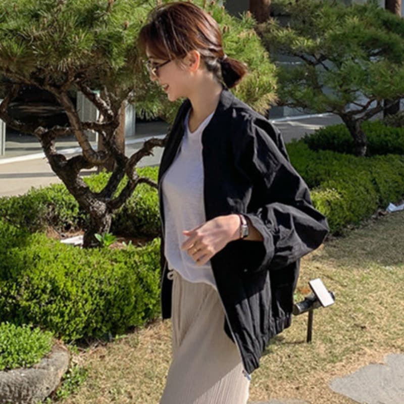 미니멀리즘 스탠드 칼라 캐주얼 자외선 차단 재킷 맨위 여성 2026 여름 작은 키 참나무 늑골 허리 수축 에어컨 여성 코트 얇은 스타일 이미지 5