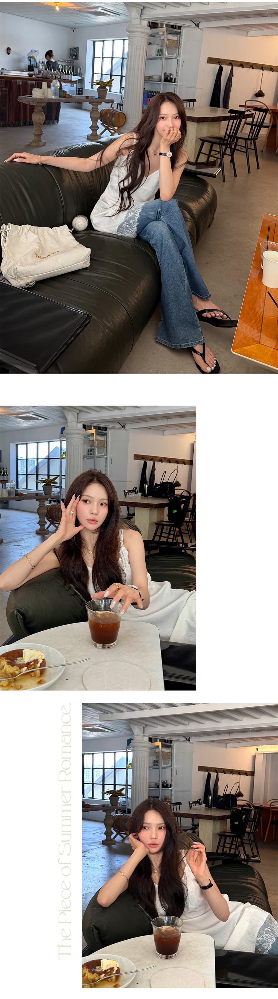 레이스 측면 미니멀리즘 와 성별 슬립 드레스 a 치마 2026 새로운 한국 스타일 작은 청신 차가운 면 100% 멜빵 롱 스커트 상세 이미지 1