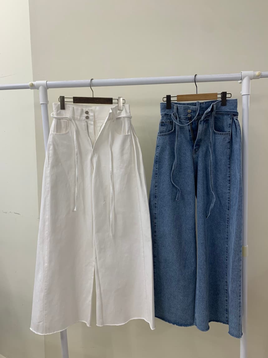 4 가지 색상 지금 봄 새로운 신제품 여성 의류 단색 두 버클 압축 압력 라인 거친 가장자리 청바지 상세 이미지 58