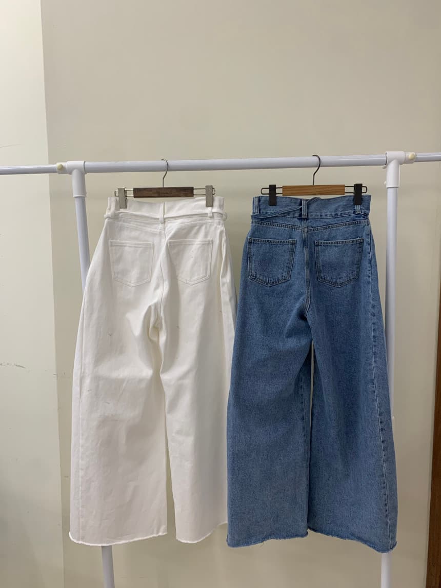 4 가지 색상 지금 봄 새로운 신제품 여성 의류 단색 두 버클 압축 압력 라인 거친 가장자리 청바지 상세 이미지 59