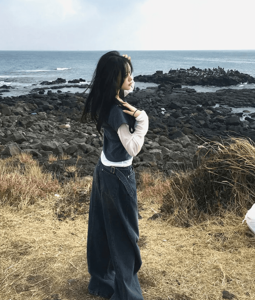 선적 중 벨트 디자인 센스 청바지 상세 이미지 6