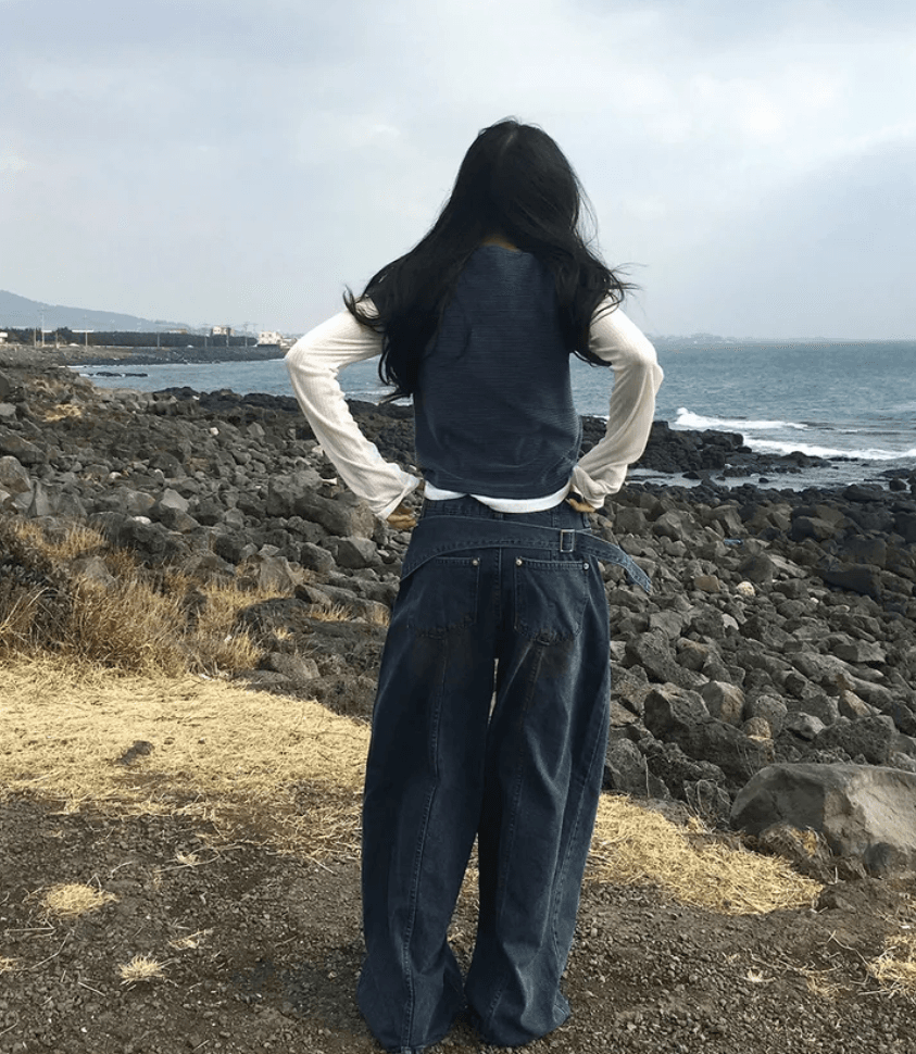 선적 중 벨트 디자인 센스 청바지 상세 이미지 7