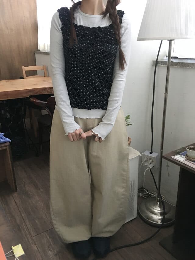 지금 살구 색상 검정색 어둠 곡물 레트로 캐주얼 다용도 루즈핏 넓은 다리 워크웨어 팬츠 상세 이미지 5