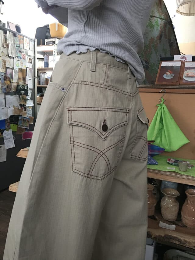 지금 살구 색상 검정색 어둠 곡물 레트로 캐주얼 다용도 루즈핏 넓은 다리 워크웨어 팬츠 상세 이미지 19