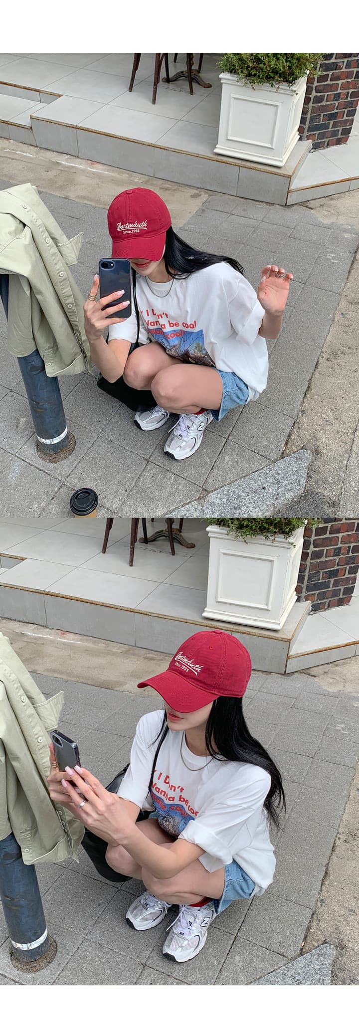 워싱 레트로 3 차원 루즈핏 넓은 다리 데님 반바지 상세 이미지 4
