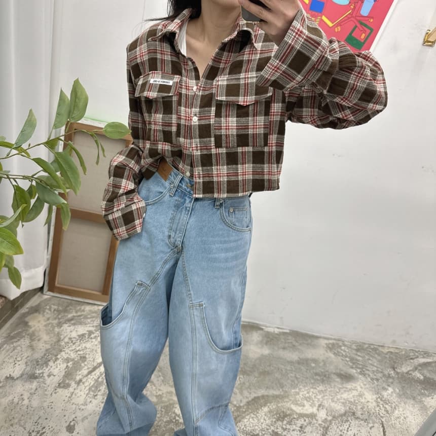 지금 빅 포켓 패션 다용도 부서 버클 모통이 칼 청바지 상세 이미지 21