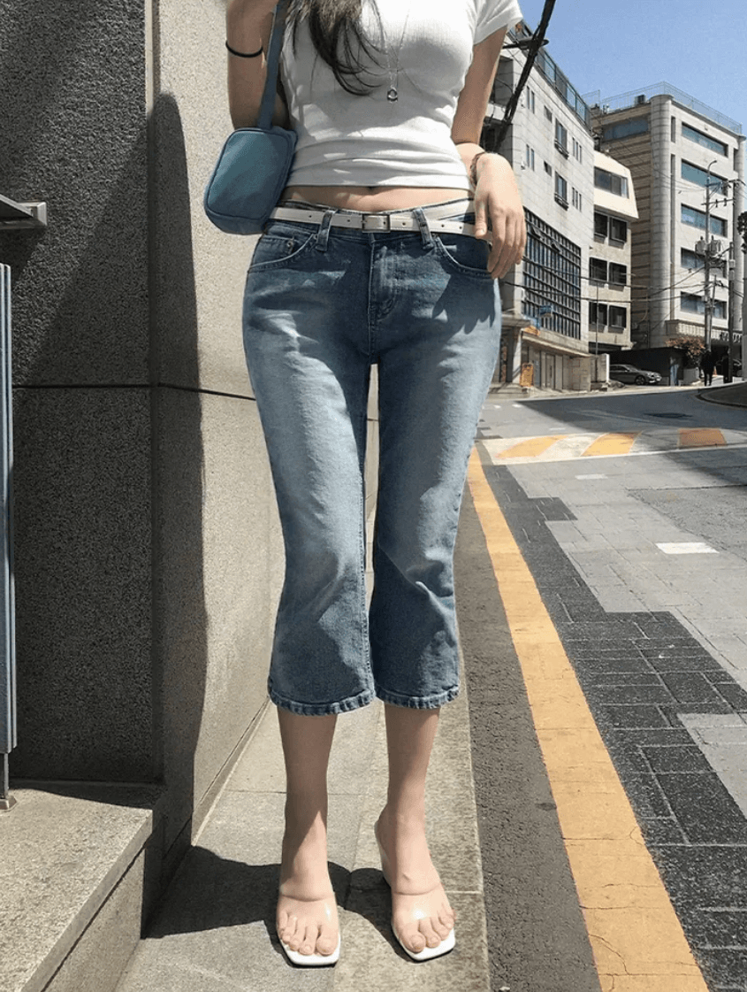 지금 스트레이트 다리 하느님 바지 돌아 가기 7 점 몸매 가꾸기 청바지 상세 이미지 6