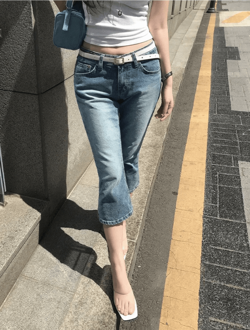 지금 스트레이트 다리 하느님 바지 돌아 가기 7 점 몸매 가꾸기 청바지 상세 이미지 14