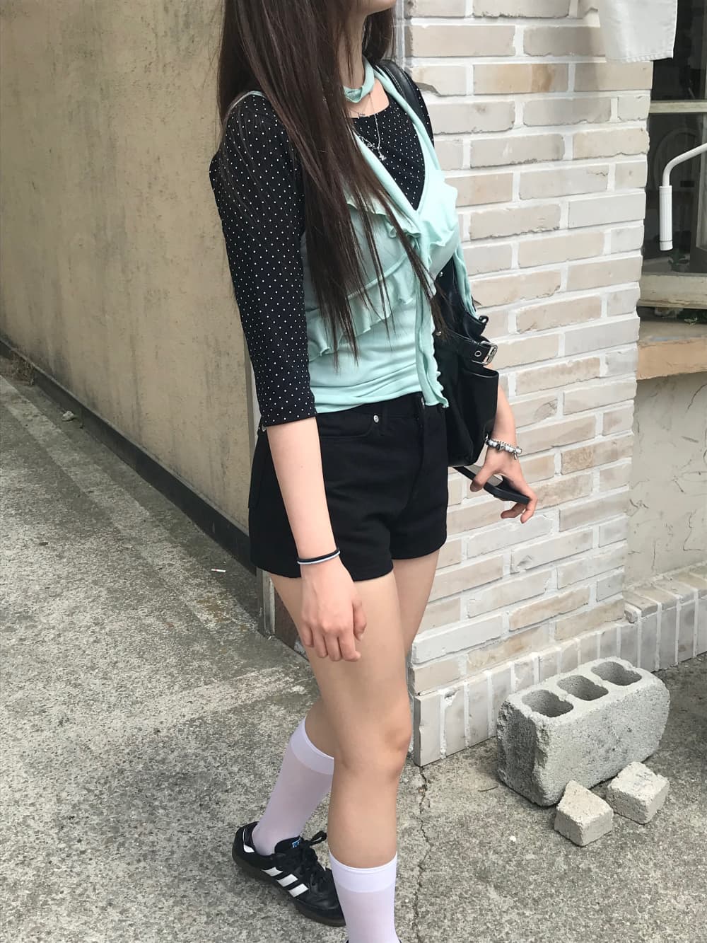 지금 원형 고리 벨트 프릴 반바지 3 색 상세 이미지 7