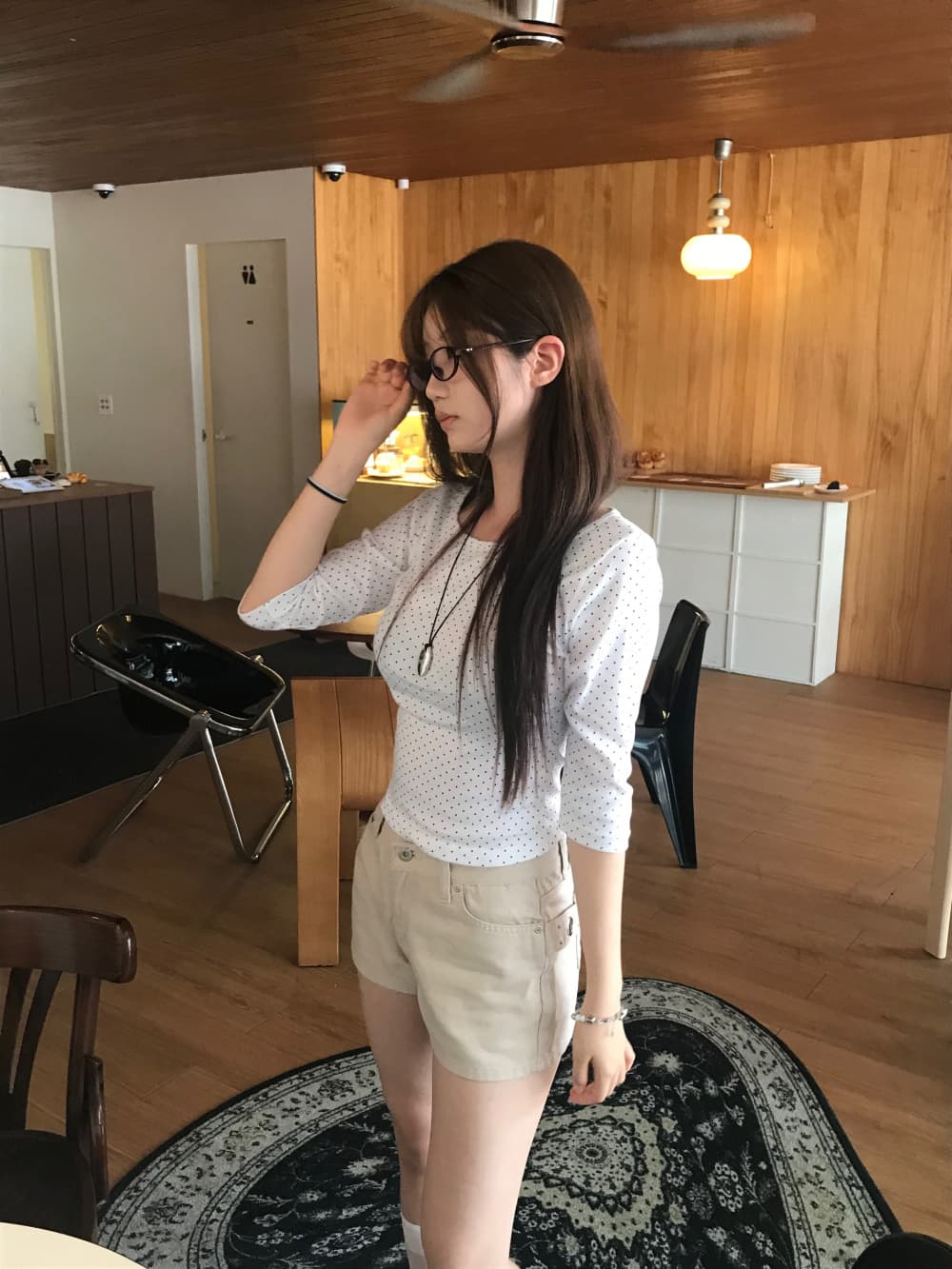 지금 원형 고리 벨트 프릴 반바지 3 색 상세 이미지 33