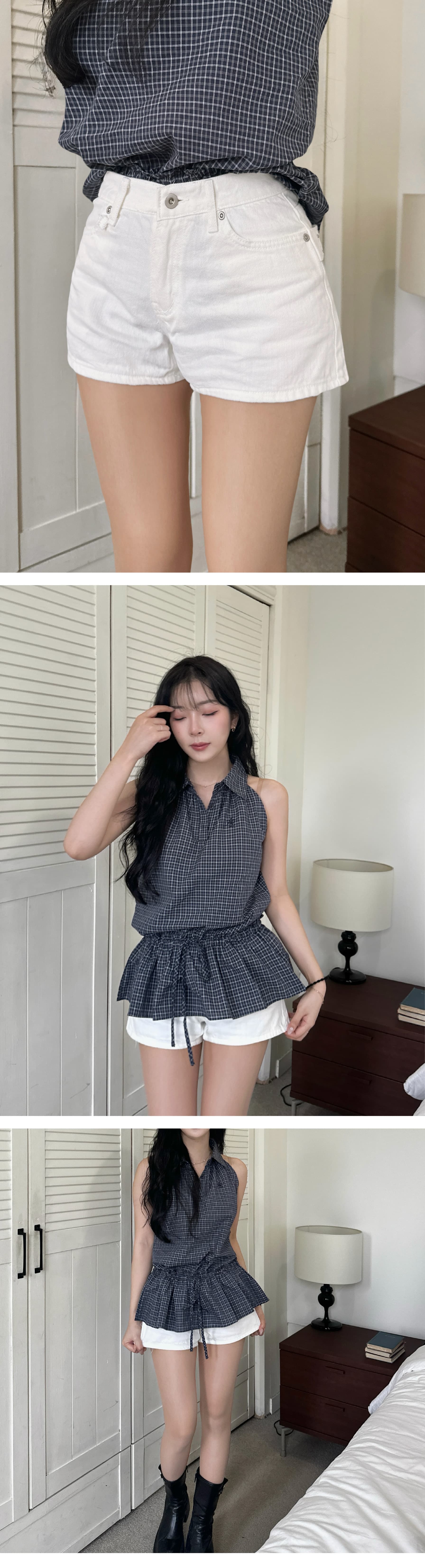 지금 징 장식 핫걸 바람 슈퍼 데님 반바지 상세 이미지 6