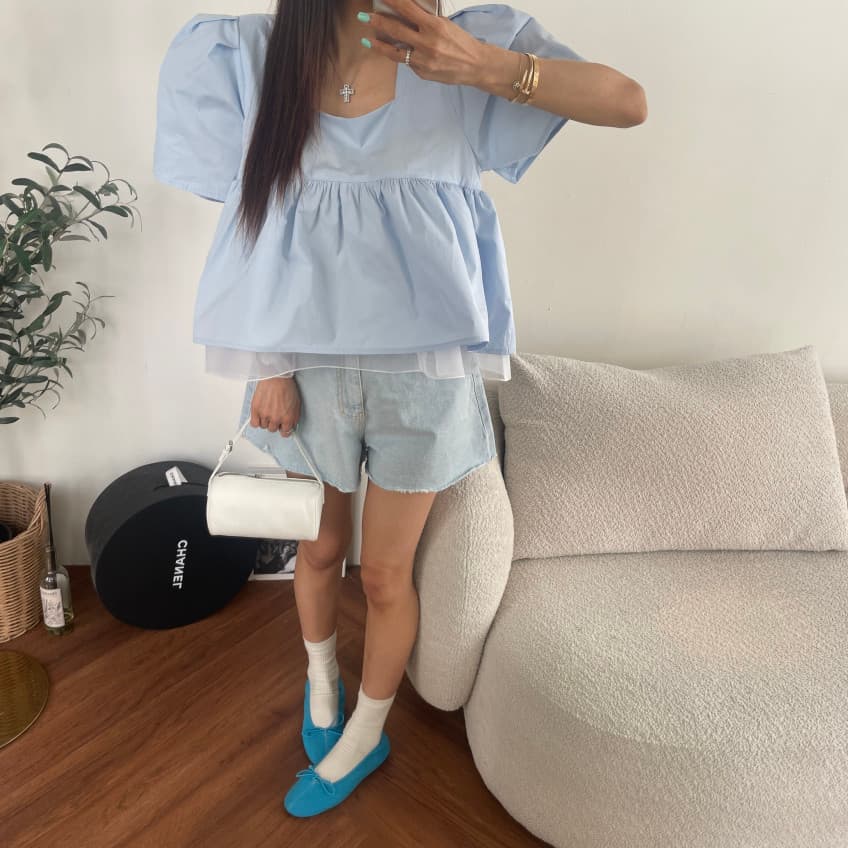 지금 이후 주머니 디자인 워싱 연삭 화이트 스트레이트 데님 긴 바지 상세 이미지 4