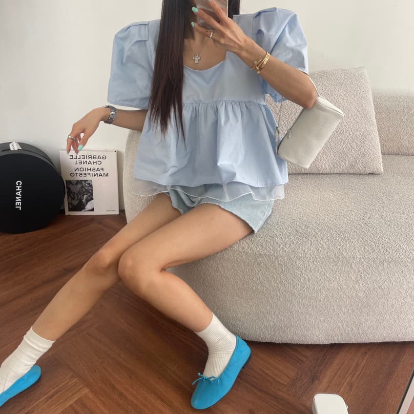 지금 이후 주머니 디자인 워싱 연삭 화이트 스트레이트 데님 긴 바지 상세 이미지 9