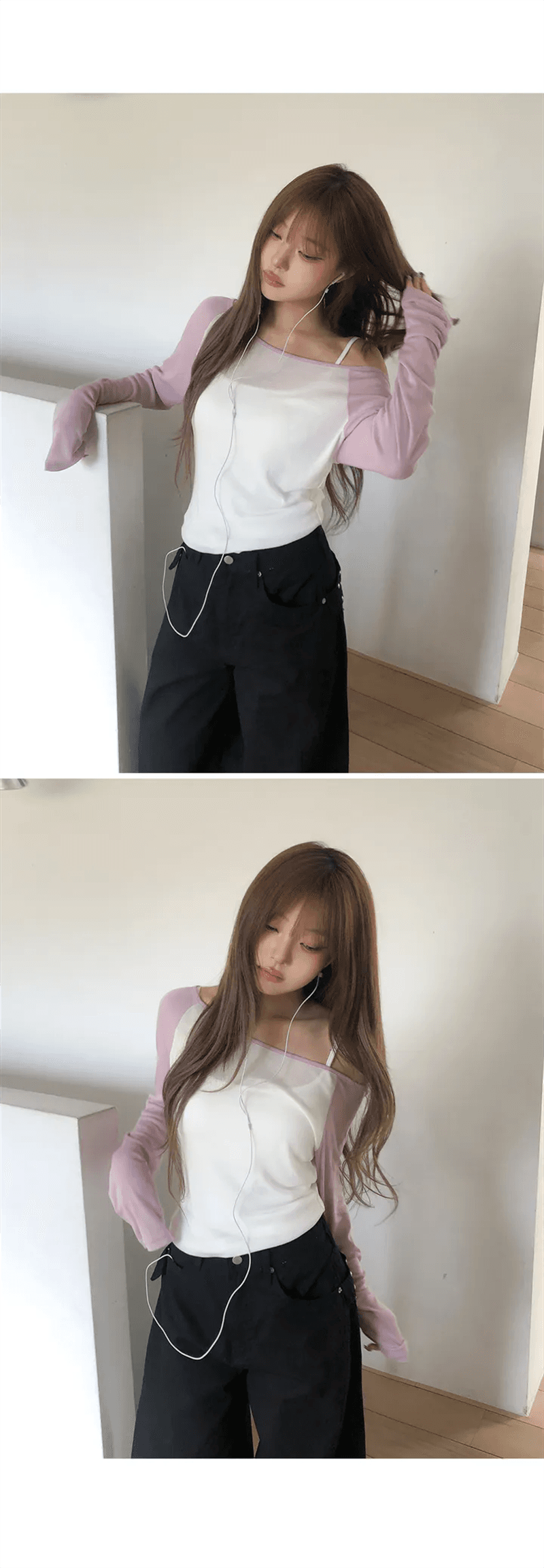 지금 레트로 stud 징 뒤에 벨트 디자인 넓은 다리 루즈핏 청바지 상세 이미지 11