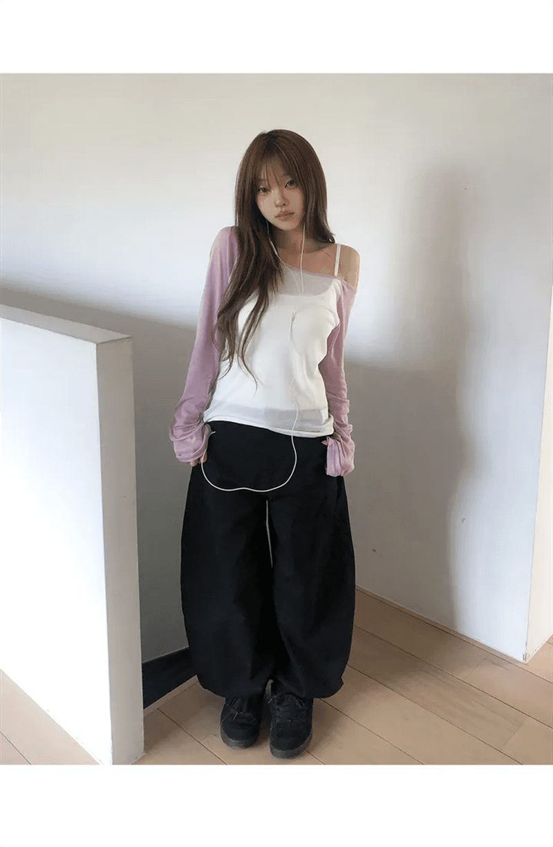 지금 레트로 stud 징 뒤에 벨트 디자인 넓은 다리 루즈핏 청바지 상세 이미지 17