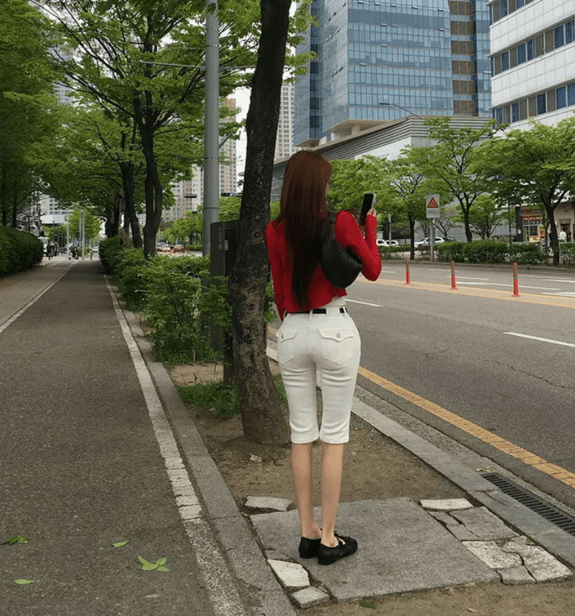 지금 다용도 capri 하이웨이스트 신축성 바지 여성 주머니 7부 바지 타이트 캐주얼 바지 상세 이미지 8