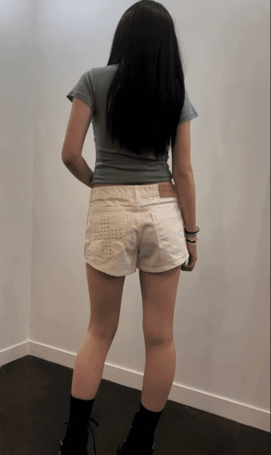 주머니 버드 나무 못 캐주얼 일상 데님 반바지 상세 이미지 8