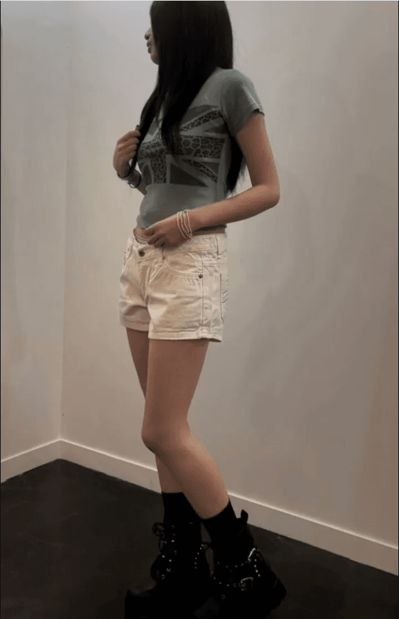 주머니 버드 나무 못 캐주얼 일상 데님 반바지 상세 이미지 17